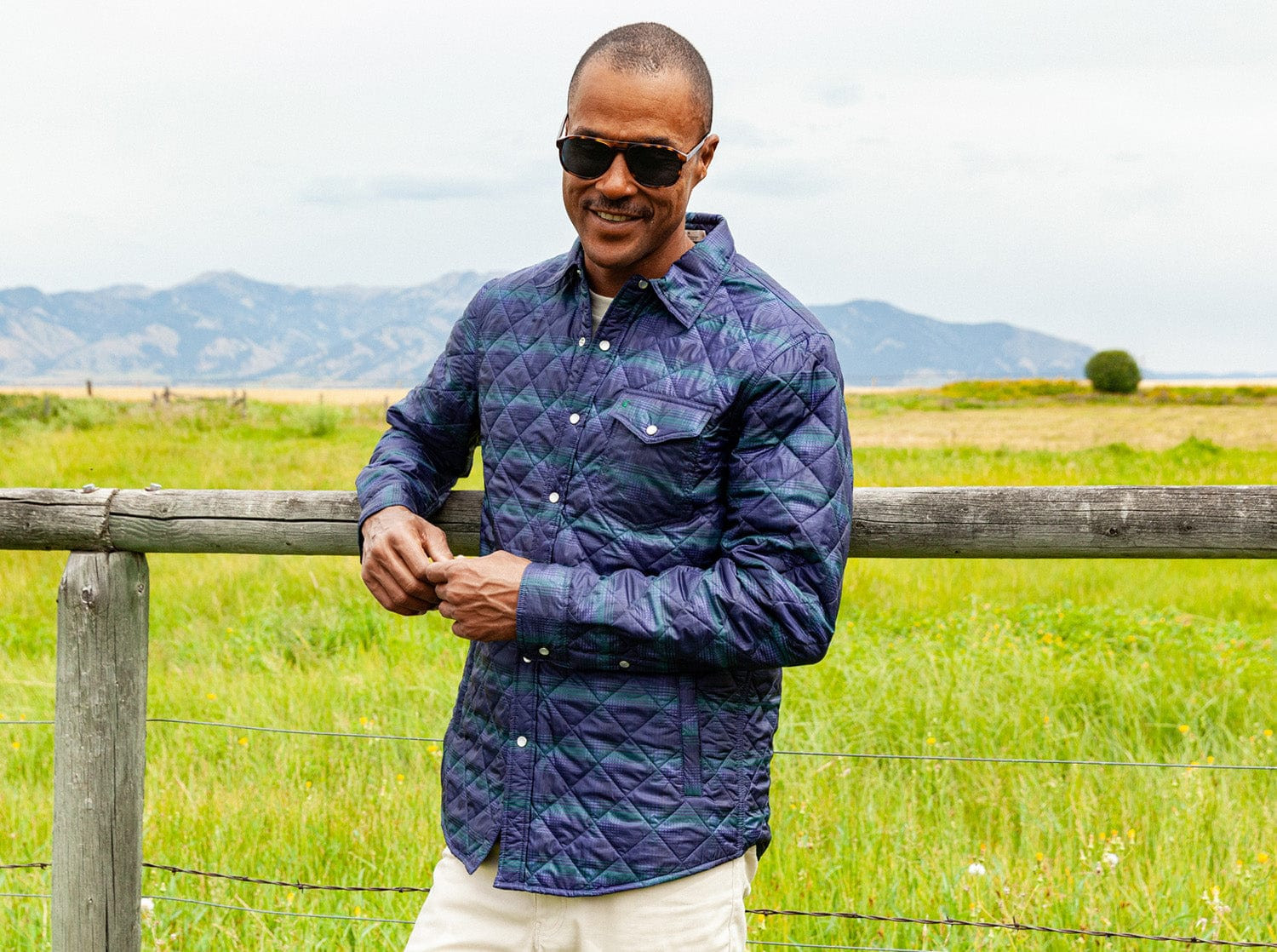 Quilted Shacket - Alamo Plaid - Navy | Criquet Apparel