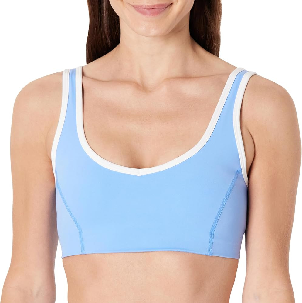 Amazon Essentials Women's Active FormFlex Buttery Soft Light Support V-Neck Sports Bra with Contr... | Amazon (US)