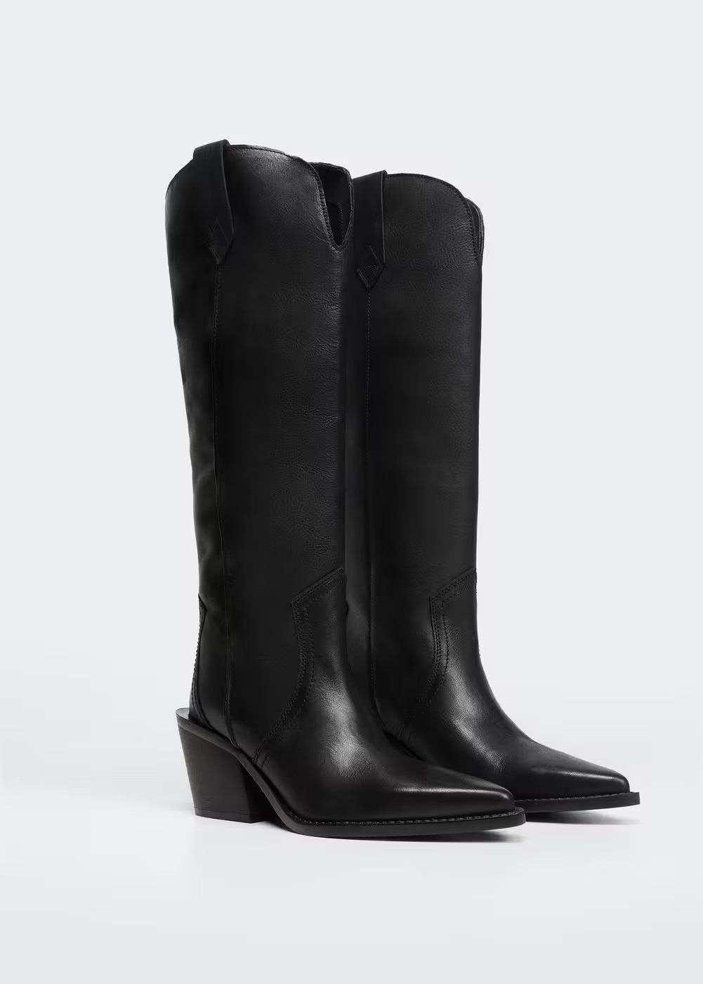 Cowboy leather boots -  Women | Mango USA | MANGO (US)