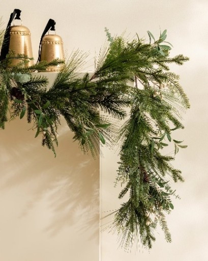 New garland for Christmas 2026! 5 types of greenery , berries and pine cones! Christmas mantel decor, holiday, pine, bells, living room decor, McGee style, Amazon home, Restoration Hardware, Pottery barn, organic modern, new traditional, Nancy Meyers style, transitional

#LTKhome #LTKsale #LTKstyletip