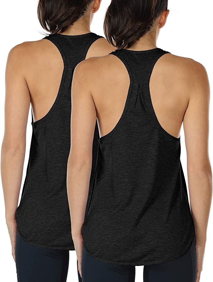 icyzone Workout Tank Tops for Women - Athletic Yoga Tops, Racerback Running Tank Top(Pack of 2) | Amazon (US)