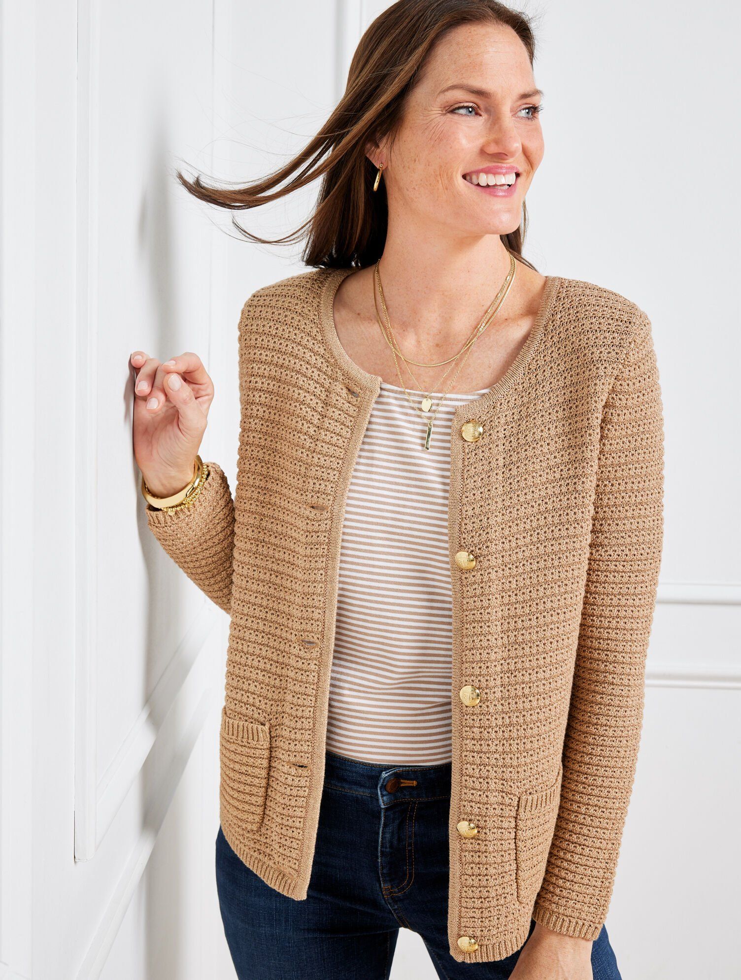 Talbots Kate Cardigan - Metallic | Talbots