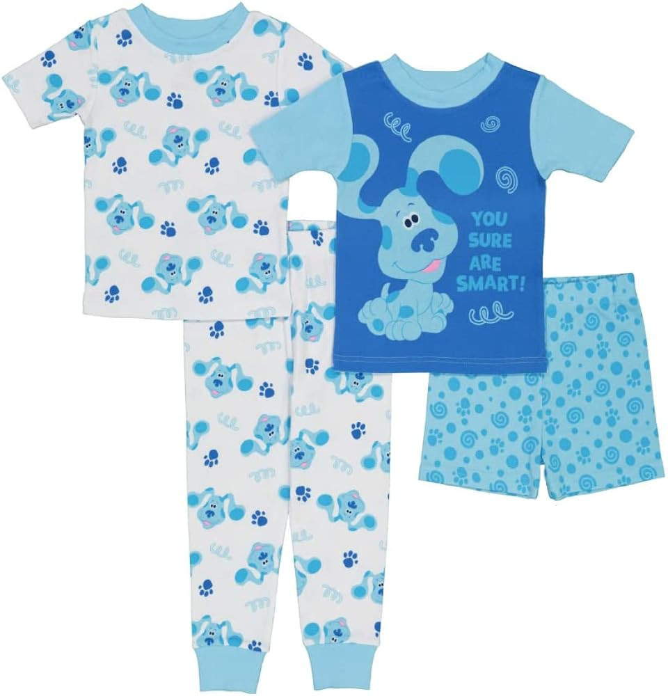Nickelodeon Paw Patrol | Baby Shark | Blue's Clues & You 4-Piece Snug-fit Cotton Pajama Set, Soft... | Amazon (US)