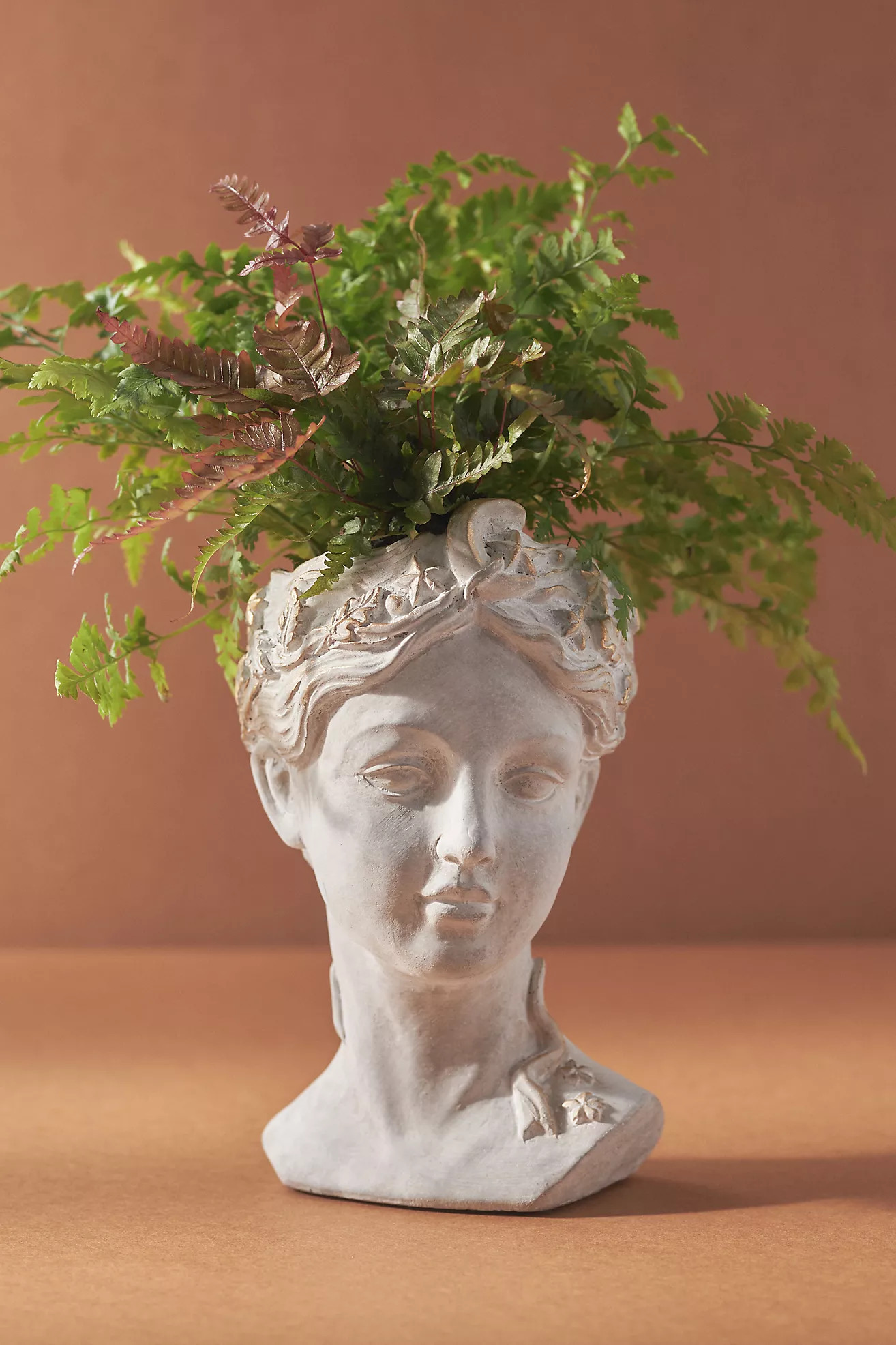 Celestial Grecian Bust Cement Pot | Anthropologie (US)