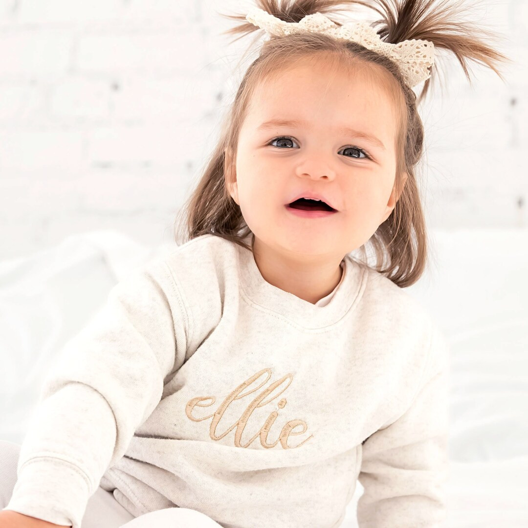 Custom Name Embroidered Crewneck Toddler Sweatshirt - Embroidered Toddler Top- Personalized Name ... | Etsy (US)