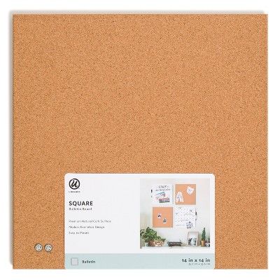 U Brands 14"x14" Square Frameless Cork Board Tile | Target