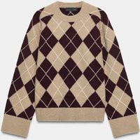 Zara - Soft Argyle Knit Sweater - Multicolored - Xs - Woman | Zara US