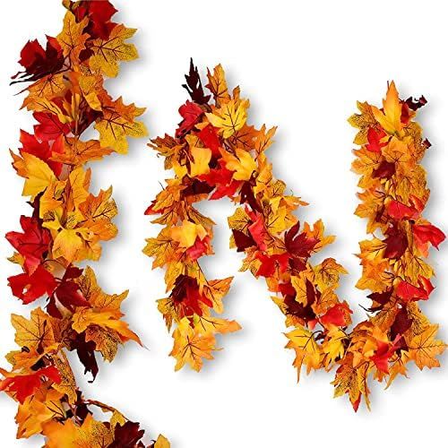 Amazon.com: FilmHoo Fall Decorations/Decor-2 Pack Fall Thanksgiving Garland Maple Leaves Decorati... | Amazon (US)