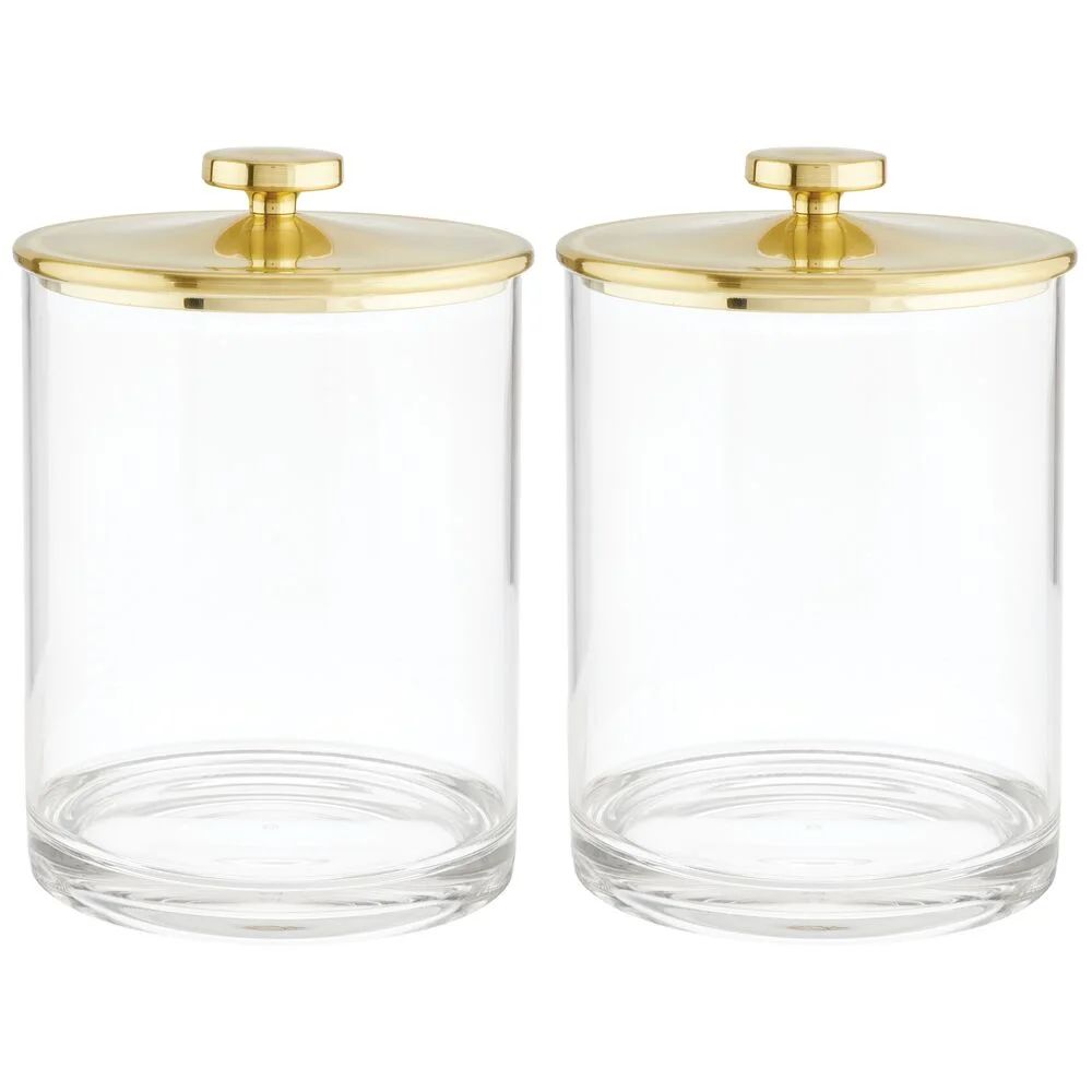 mDesign Modern Round Storage Canister Jar for Kitchen, 2 Pack | Walmart (US)