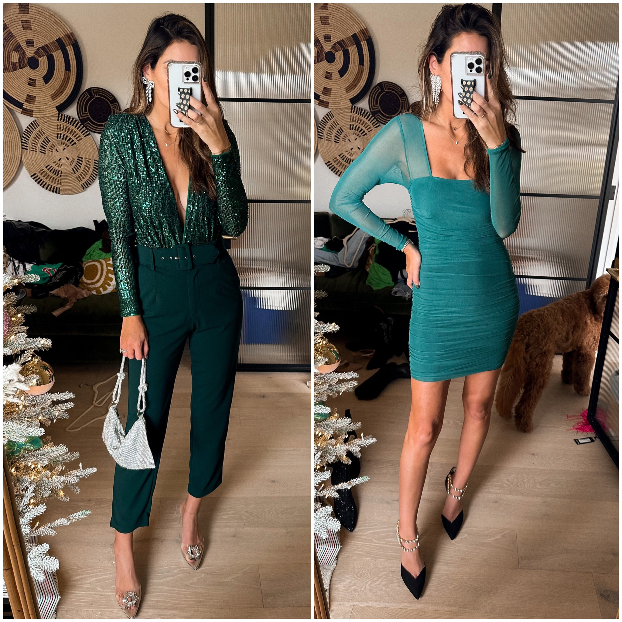 Green bodycon outlet dress outfit