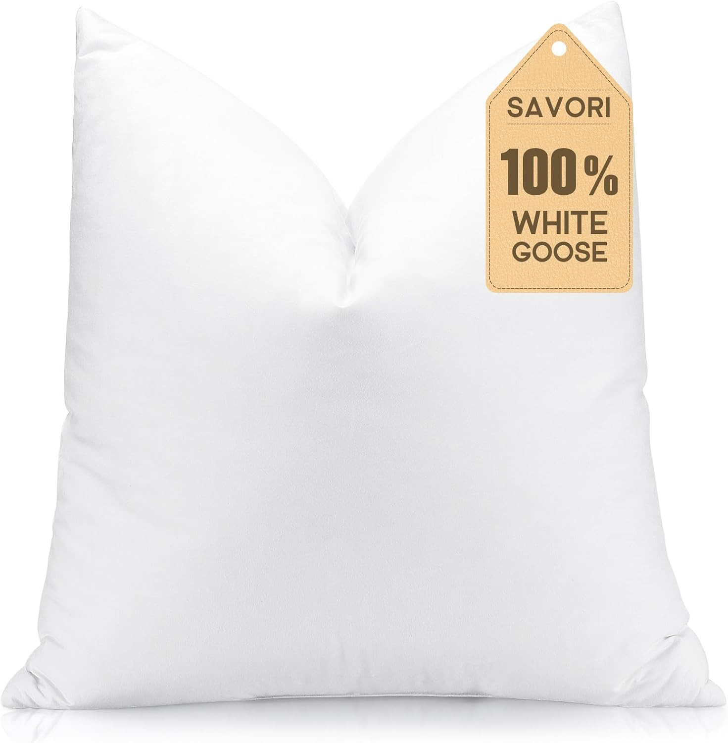 Down Feather Throw Pillow Inserts 24x24 Euro Pillow Inserts, Soft Fluffy Throw Pillows with Cotton Cover, Decorative Throw Pillows for Couch Sofa Bed-White | Amazon (US)
