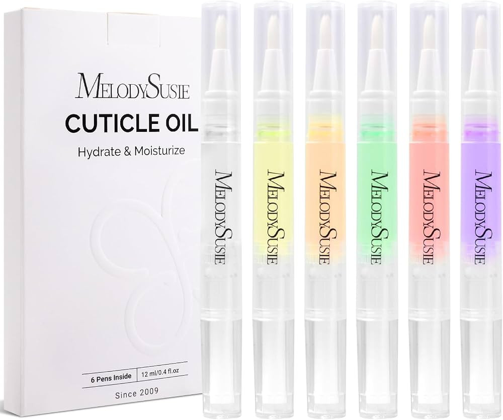 MelodySusie 6Pcs Cuticle Oil Pen Set,Nail Moisturizing Cuticle Oil Enriched with Vitamin E,Soften... | Amazon (US)
