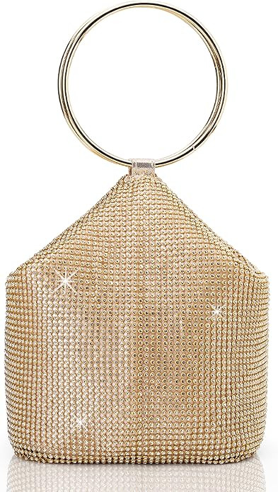 BABEYOND Women's Rhinestone Clutch Evening Bags Sparkly Glitter Round Handle Purse for 1920s Part... | Amazon (US)