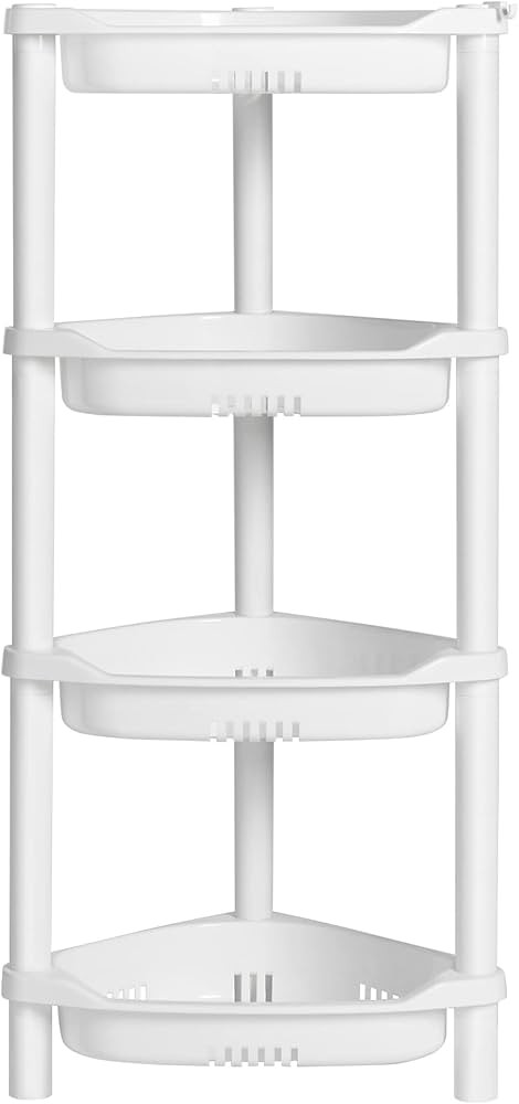 ELYKEN 4 Tier Shower Caddy Organizer Shelf Corner, 14.4 x 11.2 x 31.5 Inches, Rustproof, Plastic ... | Amazon (US)