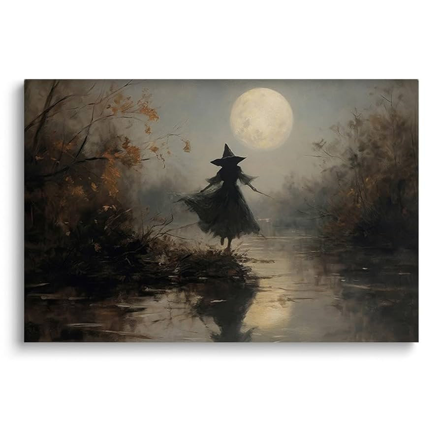 SKYSUKEY Halloween Decoration Wall Art, Witchy Farmhouse Prints, Witch Wall Art, Wicca Rustic Dec... | Amazon (US)