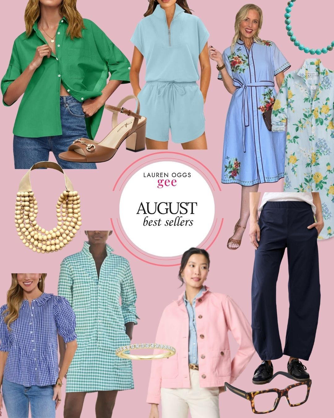 This months best sellers! From the fabulous Amazon button down that can be styled a thousand different ways, to the  look for less pants and heeled sandals that you all loved, and of course the fun necklaces! I loved styling these pieces this last month and cannot wait to bring them into September. 🍂 

 #LTKootd #LTKOver40 #LTKWorkwear