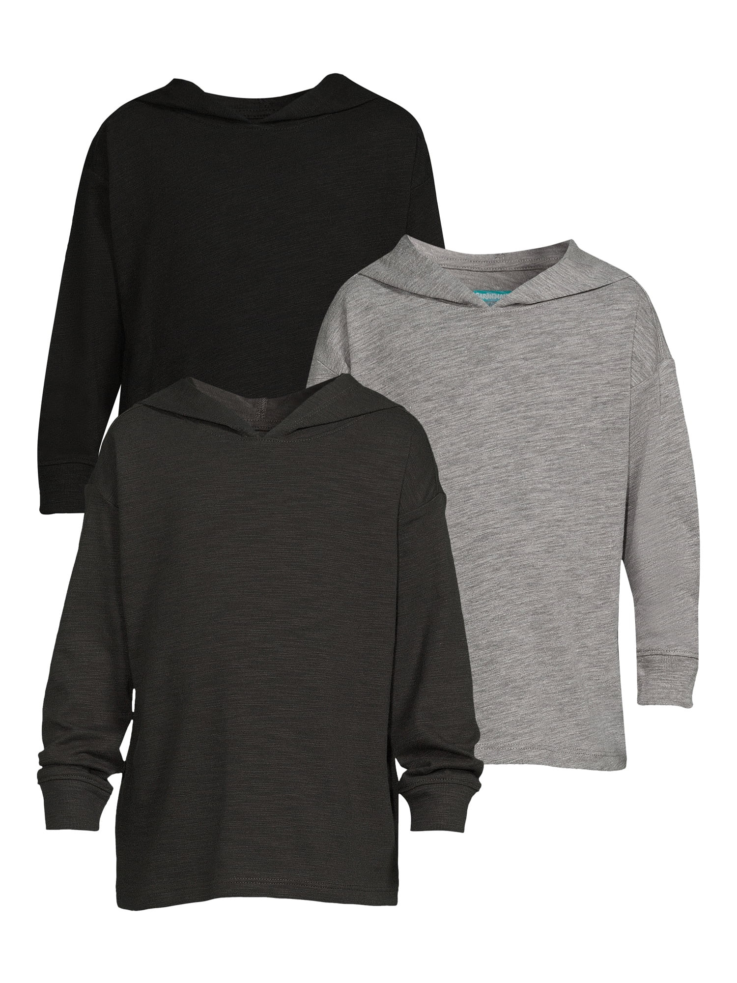 Garanimals Toddler Boy Long Sleeve Hooded T-Shirt, 3-Pack, Sizes 12M-5T - Walmart.com | Walmart (US)