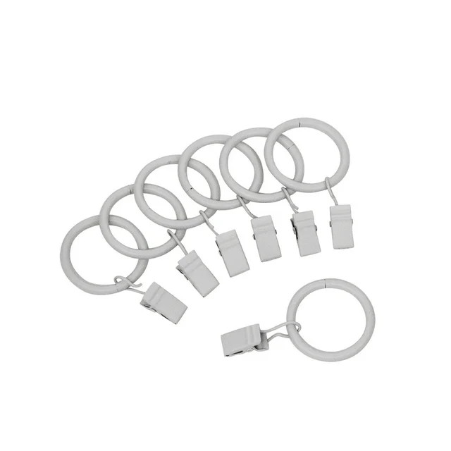 Mainstays Metal Curtain Clip Rings White, Set of Seven | Walmart (US)