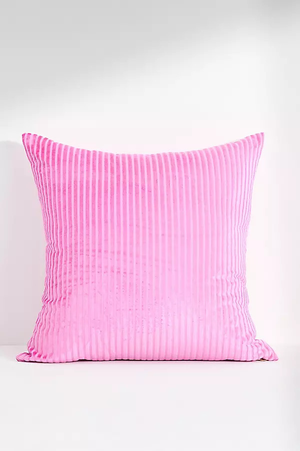 Fiora Ribbed Velvet Pillow | Anthropologie (US)