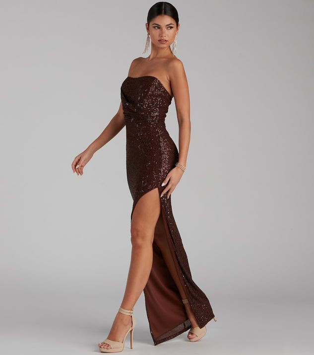 Sorella Sequin Wrap Slit Formal Dress | Windsor Stores