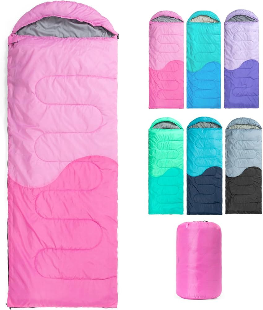 Sleeping Bag - 3 Seasons for Adults Kids Boys Girls Camping Hiking - Warm Cold Weather Lightweigh... | Amazon (US)