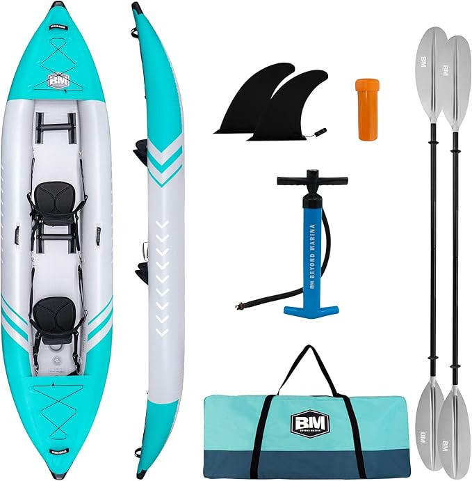 Inflatable Kayak 2 Person Adult - BEYOND MARINA Tandem Kayak with Drop Stitch Floor, Touring Kaya... | Amazon (US)