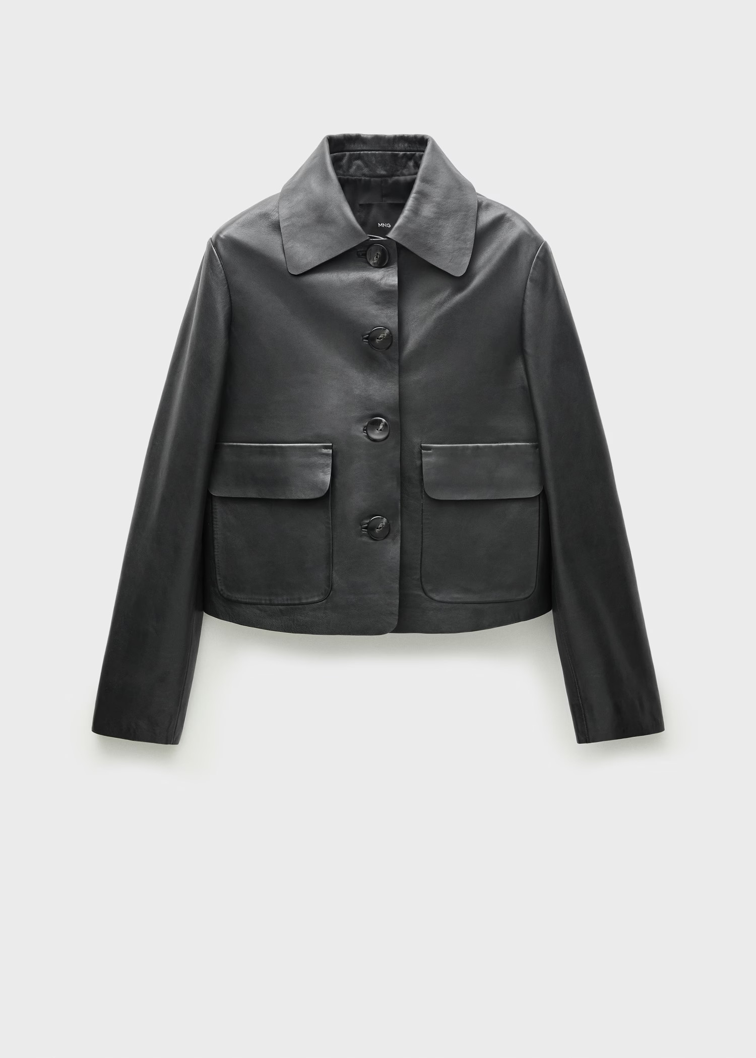 100% leather jacket with buttons | MANGO (UK)
