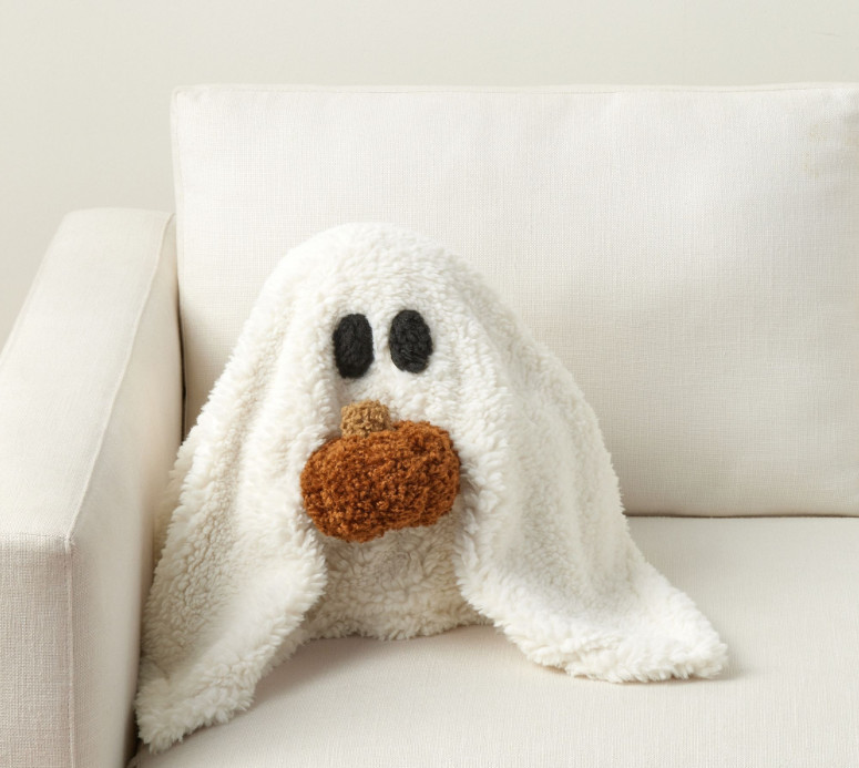 New Pottery Barn Gus the Ghost with Pumpkin Pillow | eBay US