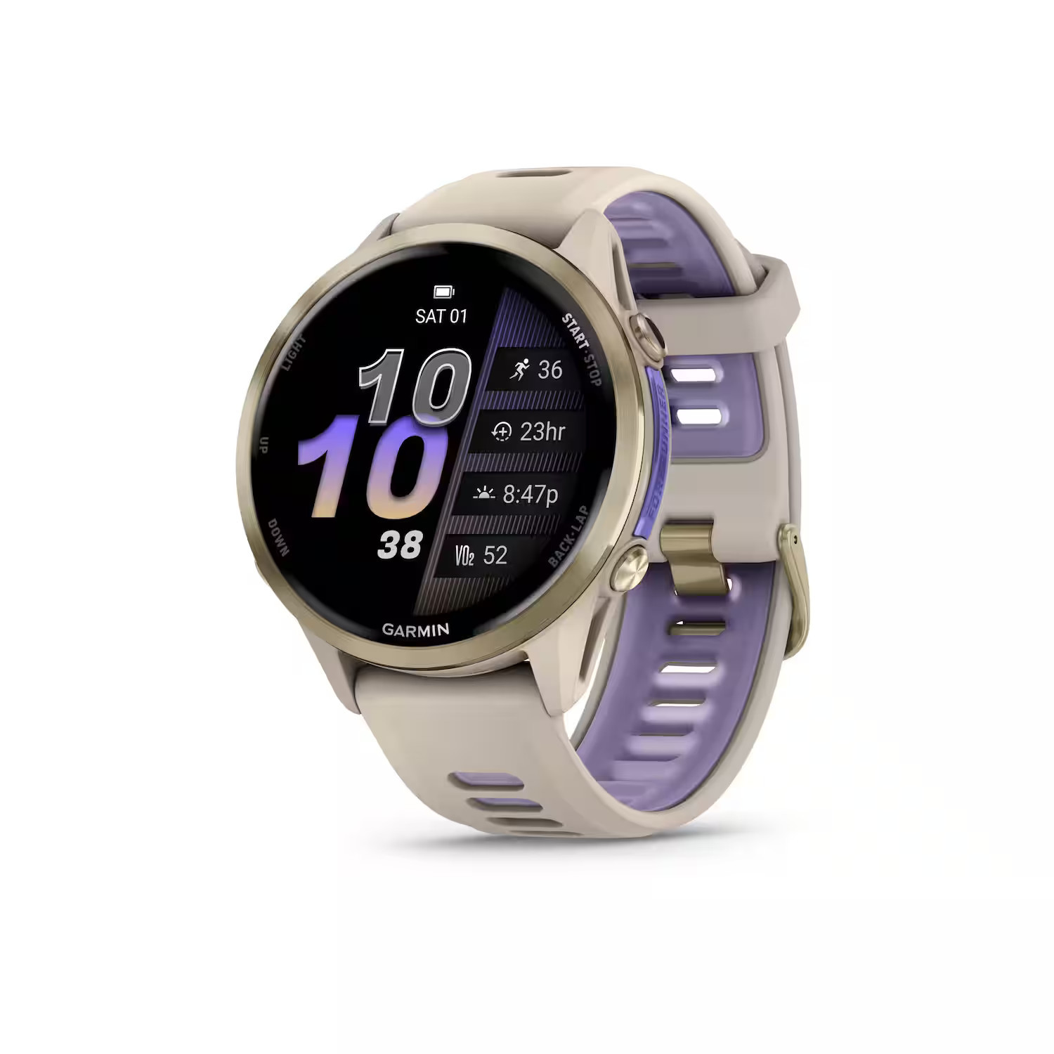 Garmin - Forerunner 970 GPS Smartwatch 47 mm Titanium - Soft Gold Titanium with French Gray Case - (2025) | Best Buy U.S.