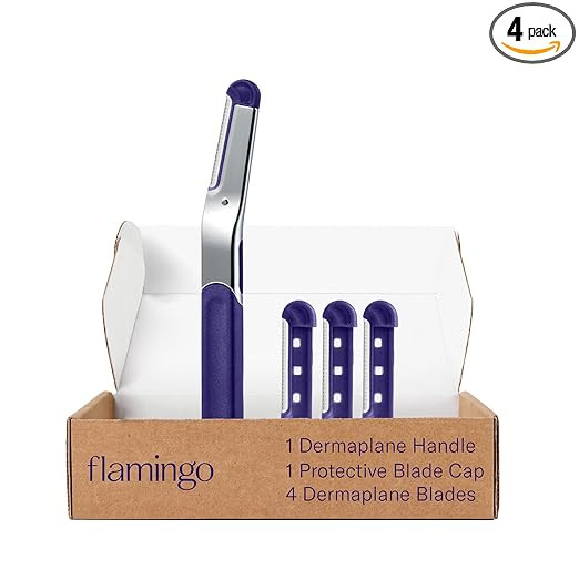 Flamingo Dermaplane Blades Refills, Face Razors for Women, Smooth Skin, 4 Count | Amazon (US)
