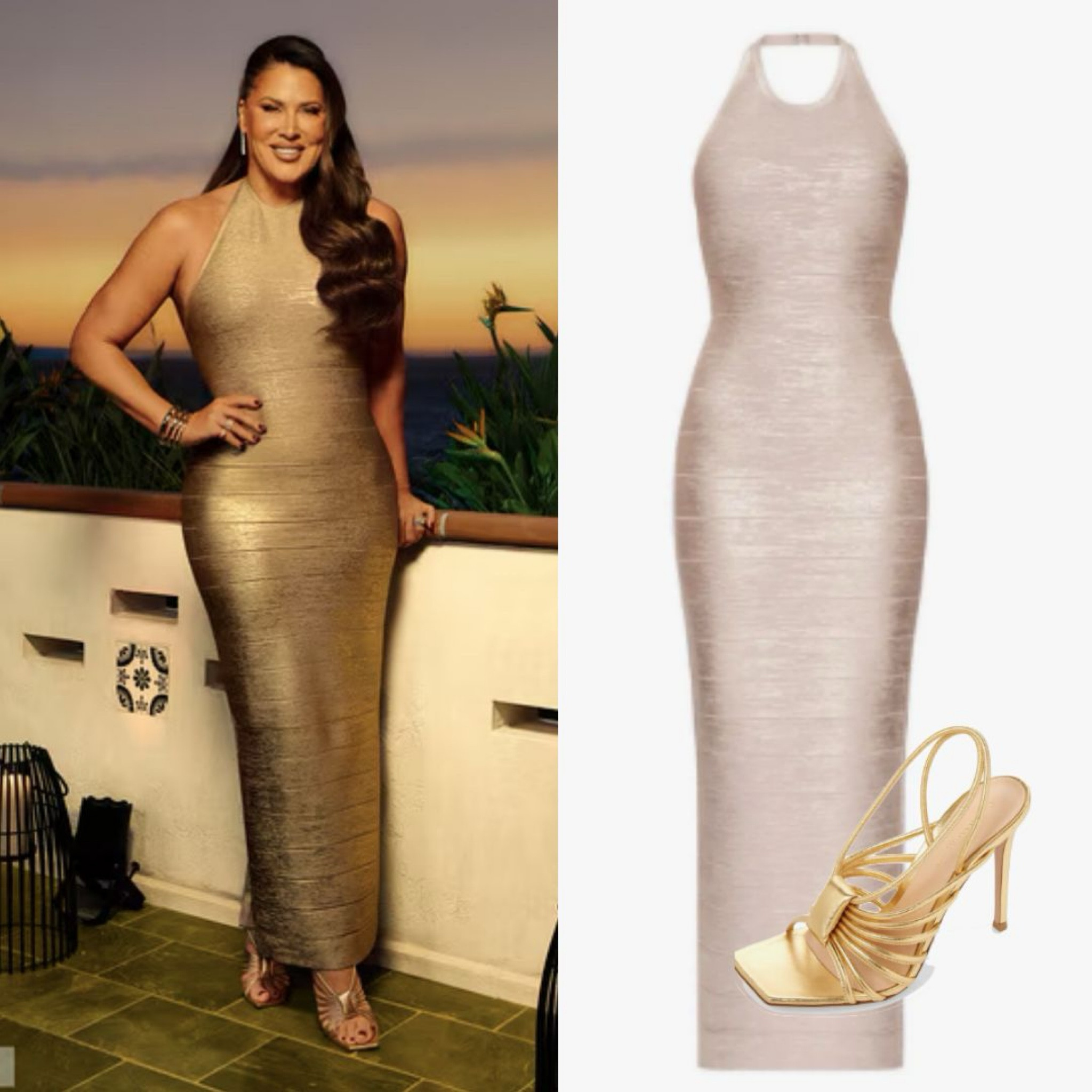 Emily Simpson’s Real Housewives of Orange County Season 18 Reunion Dress and Sandals 📸 = @bravotv