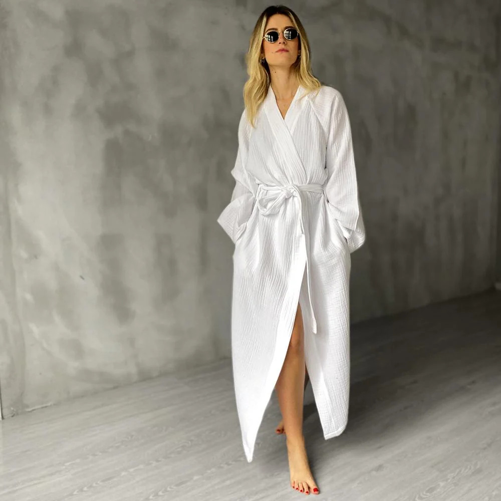 Joy 4- Layered Kimono Robe - 100% Turkish Cotton | The Loomia