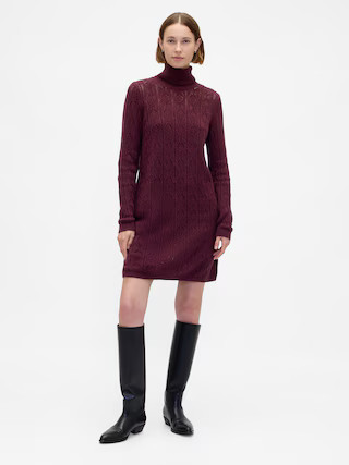 CashSoft Pointelle Turtleneck Sweater Dress | Gap (US)