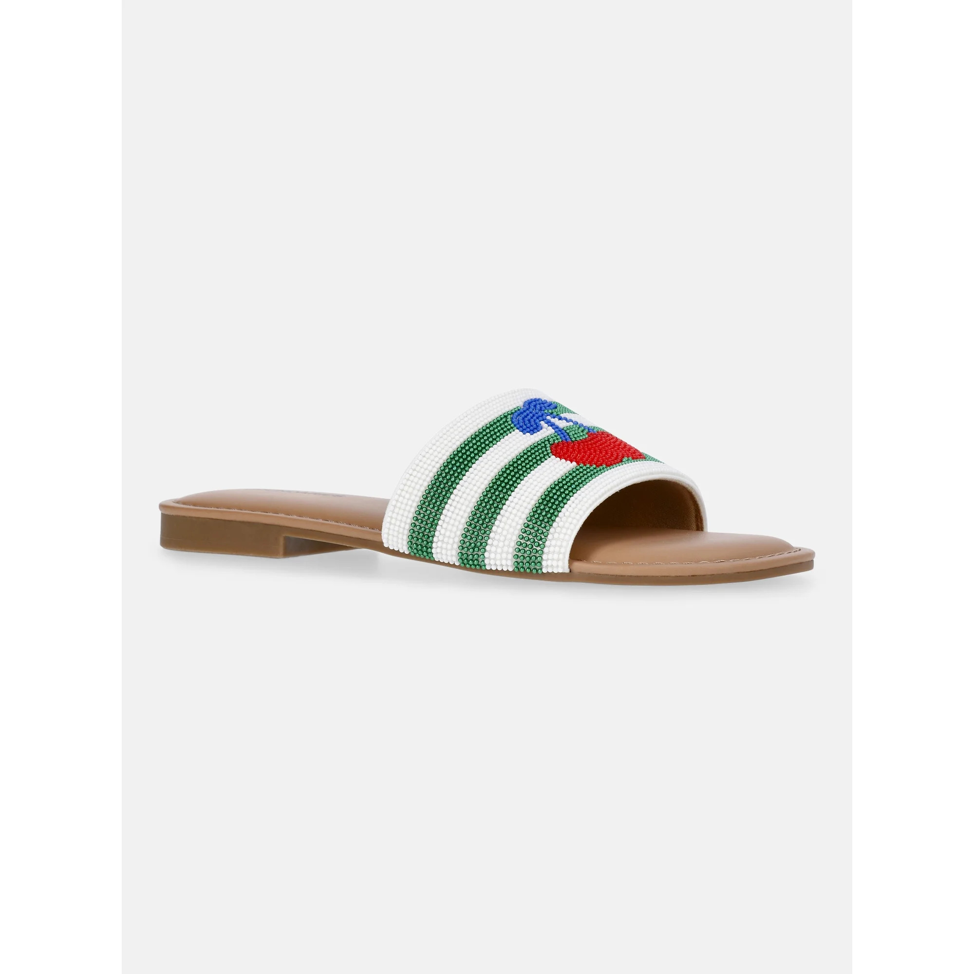 No Boundaries Women's Beaded Slide Sandals | Walmart (US)