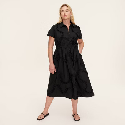 Women's Ribbon Short Sleeve Midi Shirtdress - kate spade new york x Target Black M | Target