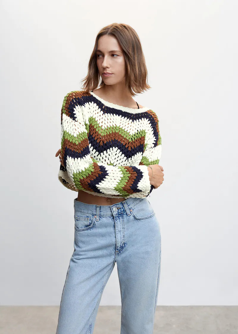 Crochet cotton sweater | MANGO (US)