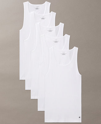 Calvin Klein Men's 5-Pack Cotton Classics Tanks - Macy's | Macy's