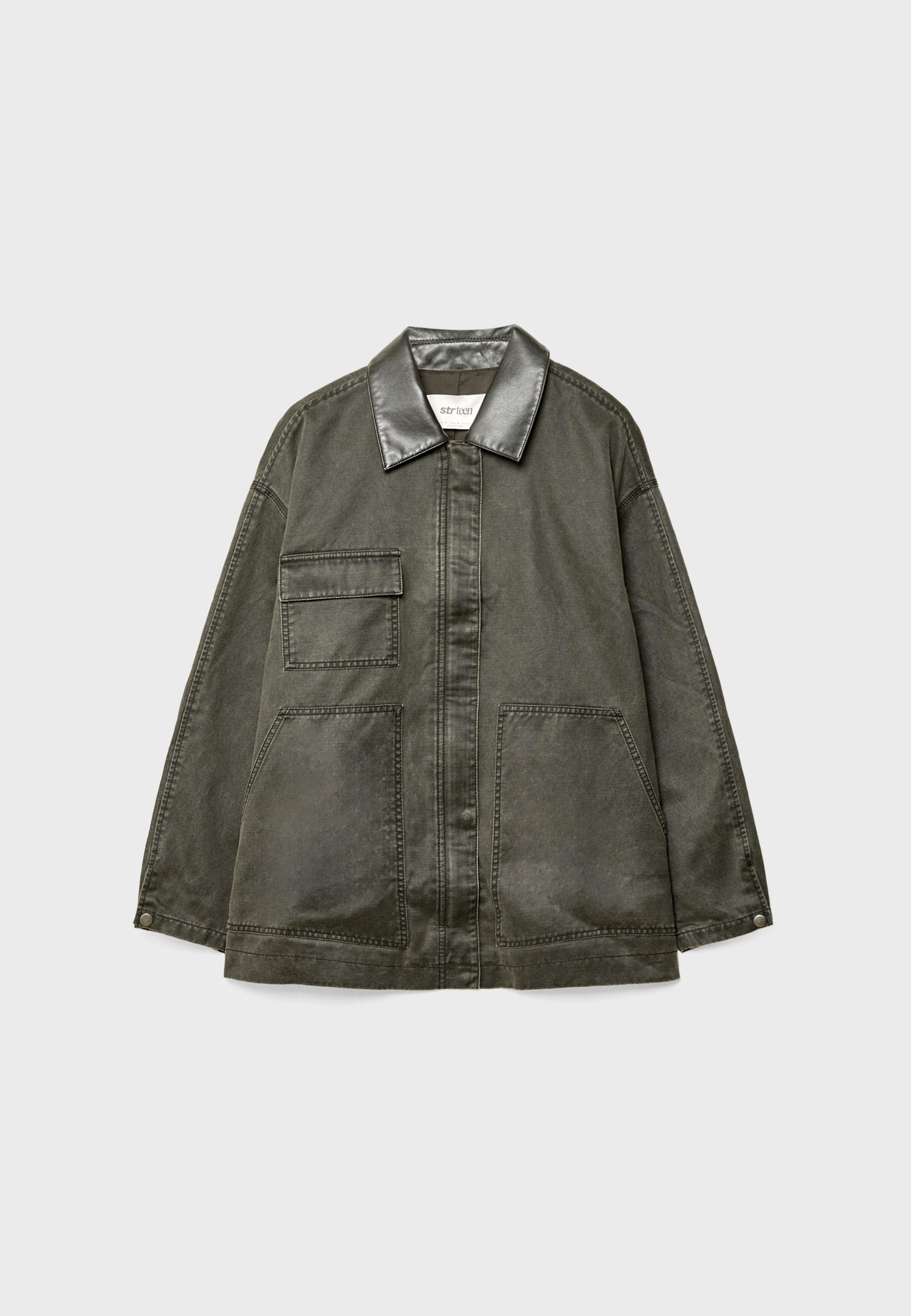 Oversize waxed jacket - Women's See all | Stradivarius United Kingdom | Stradivarius (UK)