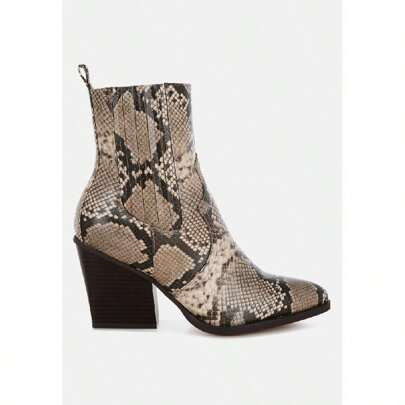 Cornus Snake Print Ankle Boots | SHEIN