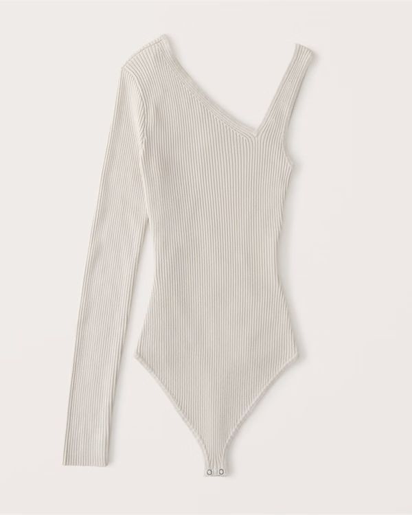 Asymmetrical Elevated Knit Bodysuit | Abercrombie & Fitch (US)