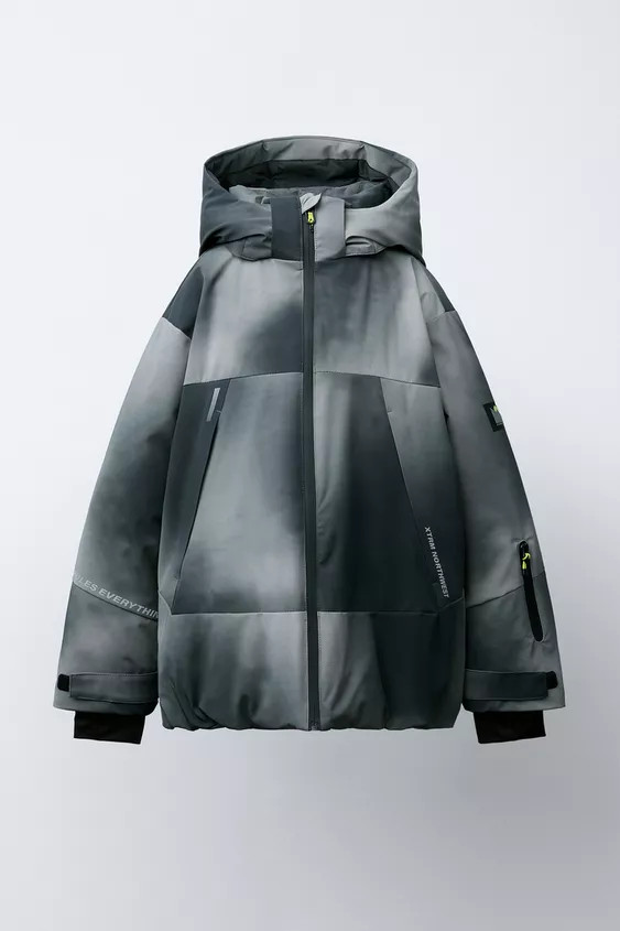 RECCO® SYSTEM SKI COLLECTION TIE DYE WATER RESISTANT AND WINDPROOF DETACHABLE HOODIE JACKET | Zara US