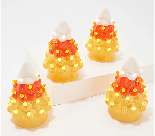 Mr. Halloween S/4 Mini Candy Corn Nostalgic Trees - QVC.com | QVC