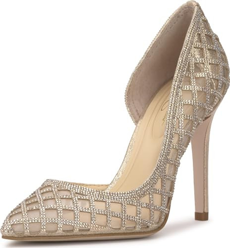 Jessica Simpson Women's Prizma D'Orsay Pump, Champagne Shimmer Sand, 5.5 | Amazon (US)