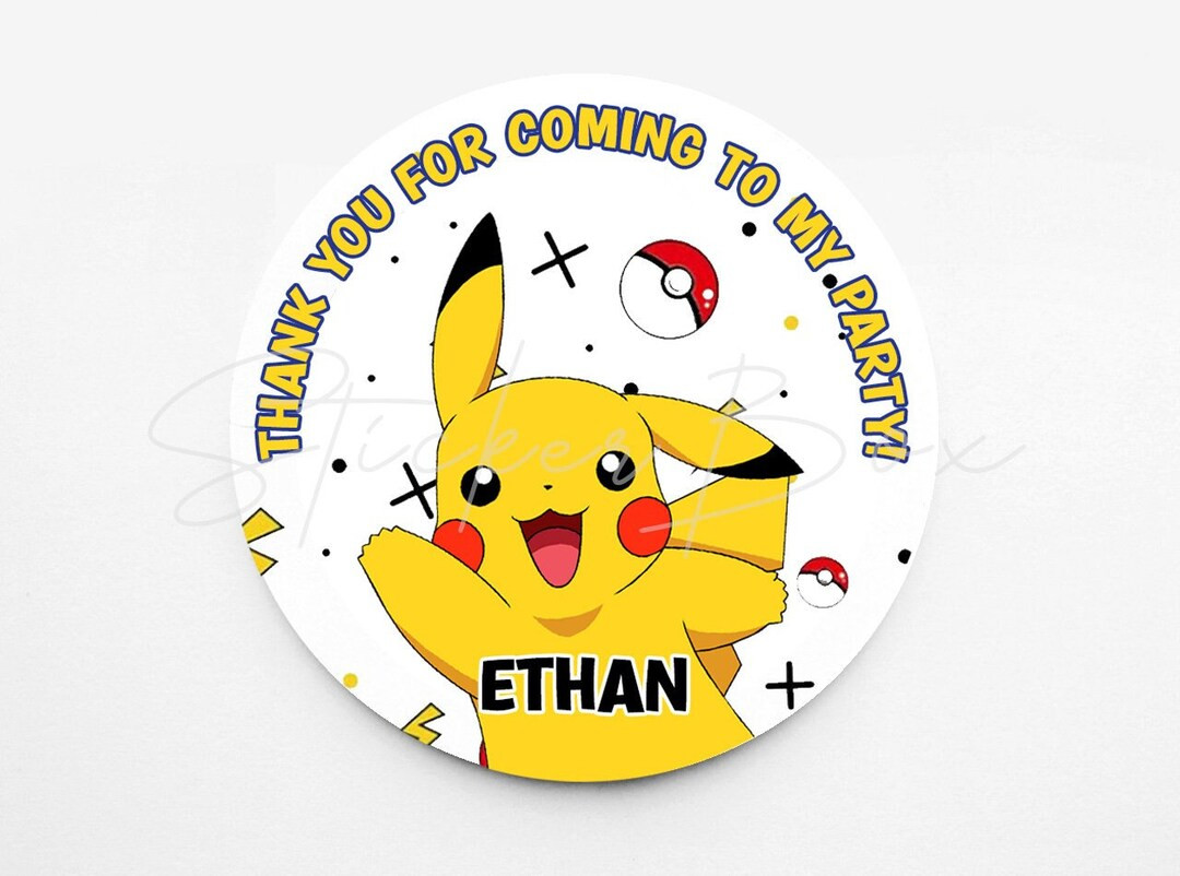 Pokemon Birthday Stickers | Personalized Pokemon Stickers | Custom Stickers | Stickers For Every ... | Etsy (US)