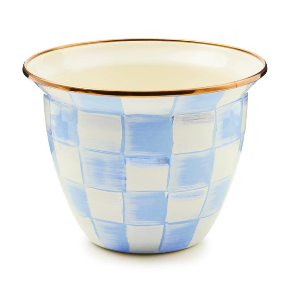 MacKenzie-Childs Sky Check Large Flower Pot | MacKenzie-Childs