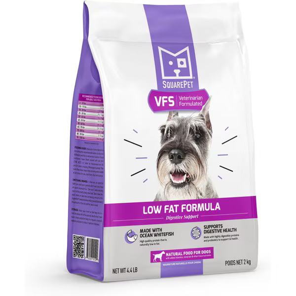 SquarePet VFS Digestive Support Low Fat Formula Dry Dog Food, 4.4-lb bag | Chewy