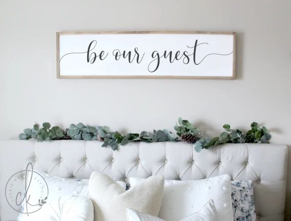 be our guest sign | sign for guest bedroom | guest room wall decor | be our guest wood sign | far... | Etsy (US)