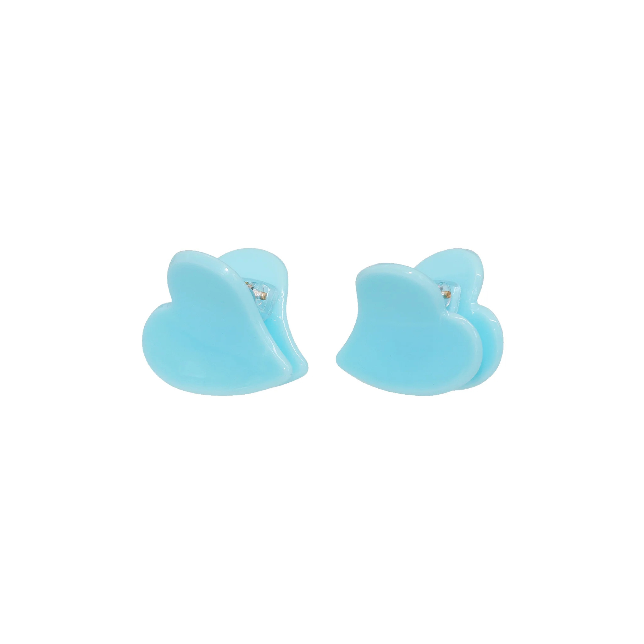 Baby Heart Clip Set in Aqua Love | Emi Jay