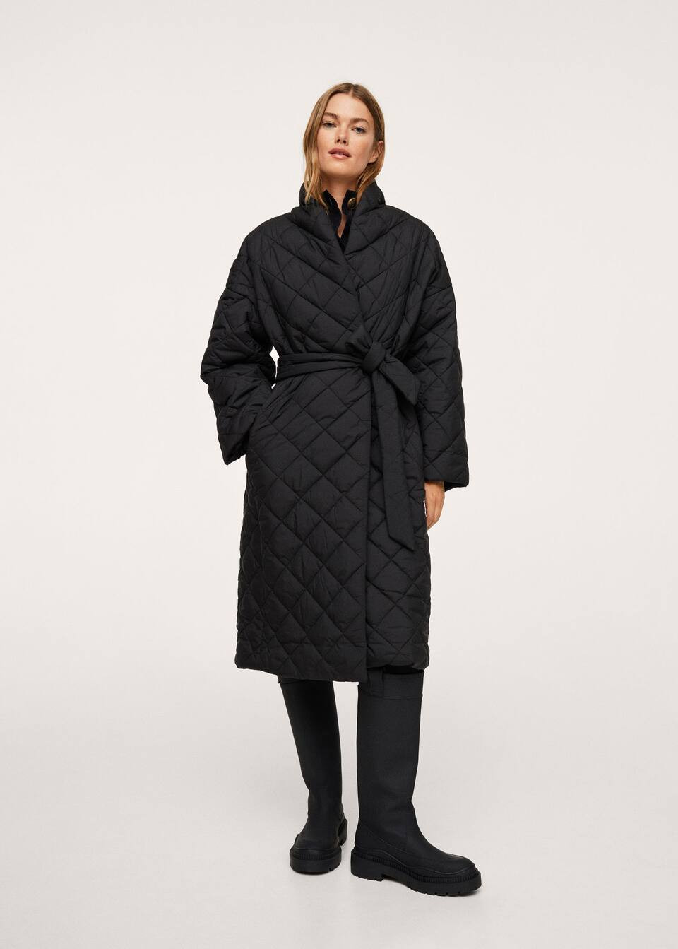 Belt quilted coat | MANGO (US)