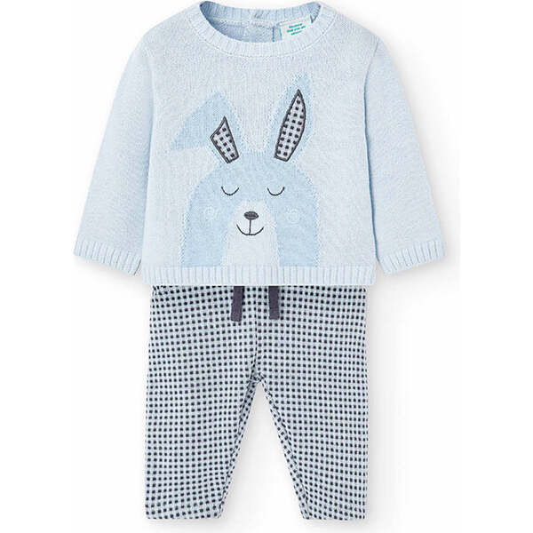 Bunny Graphic Outfit, Light Blue | Maisonette